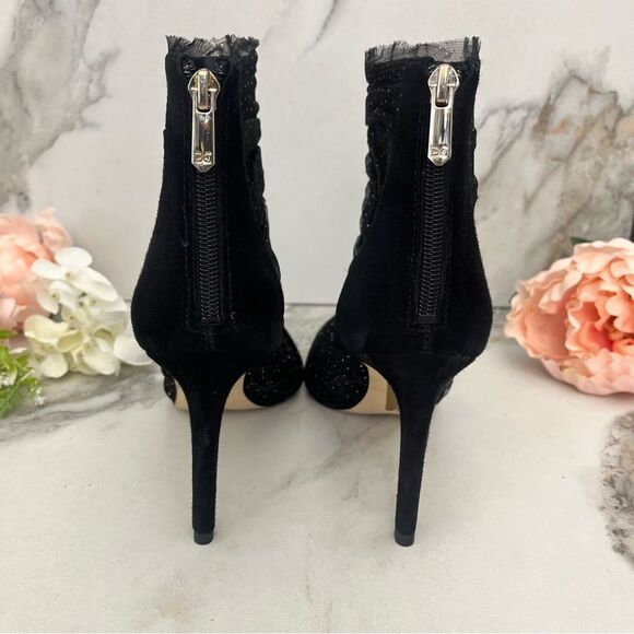 SAM EDELMAN Farren Tulle Pointed-Toe Booties in Black Size 7 NEW - Picture 12 of 16